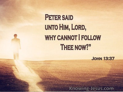 John 13:37 Peter Said Unto Him, Lord, Why Cannot I Follow Thee Now (brown)